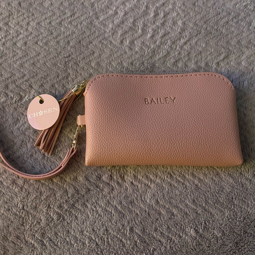 Pink Wristlet Wallet imprinted with Bailey NWT
